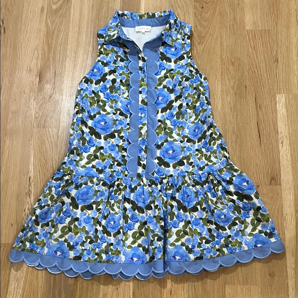 Entro Blue Floral Sleeveless Dress